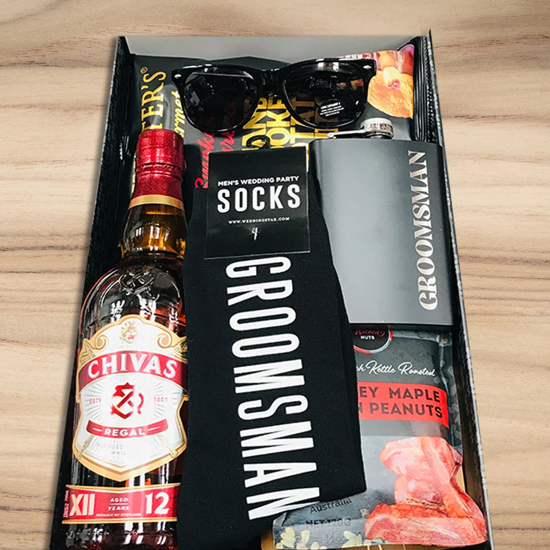 Groomsman Whisky & Flask Hamper - Tastebuds