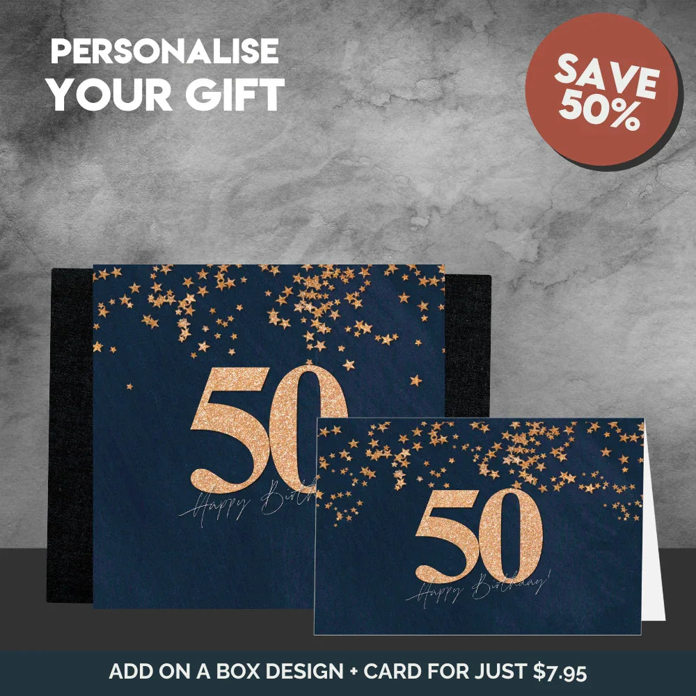50th Happy Birthday Sleeve + Card - Tastebuds