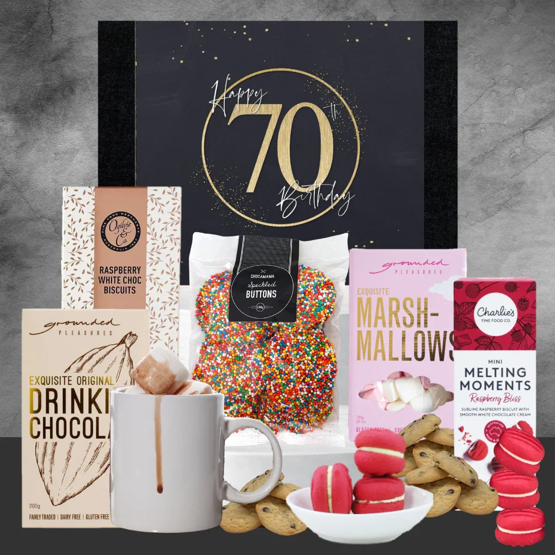 Happy 70th Deluxe Hot Chocolate Hamper - Tastebuds
