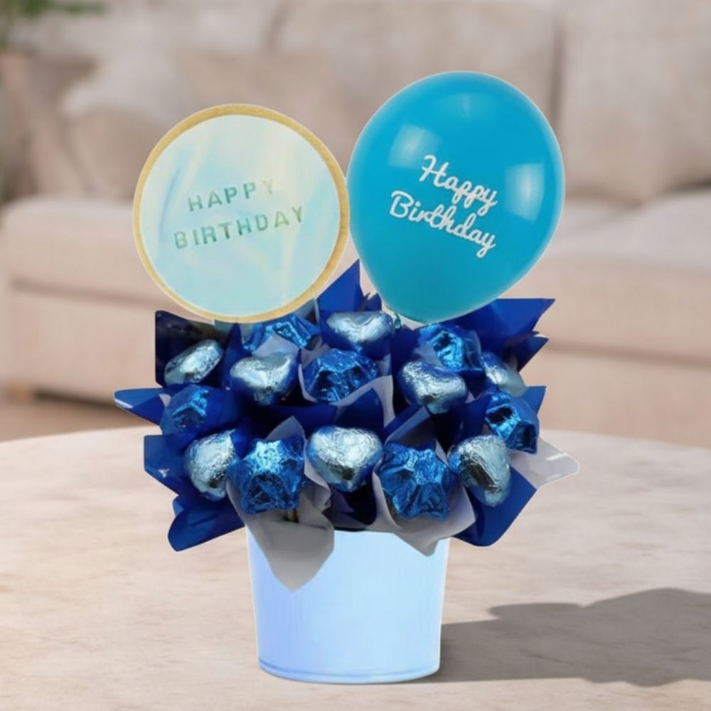 Happy Birthday Blue Chocolate Bouquet