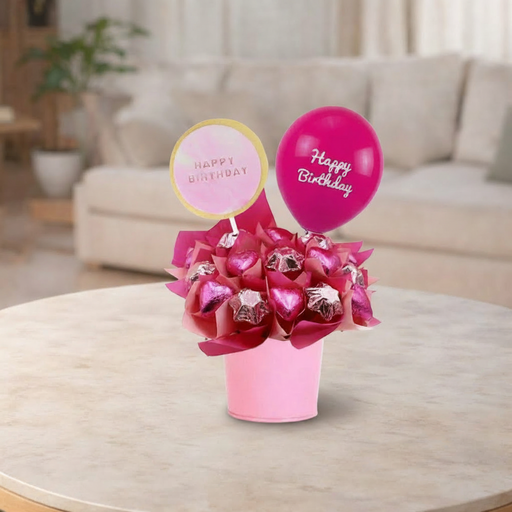 Happy Birthday Pink Chocolate Bouquet