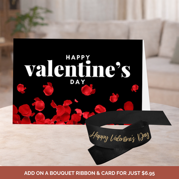 Happy Valentines Ribbon Black & Gold
