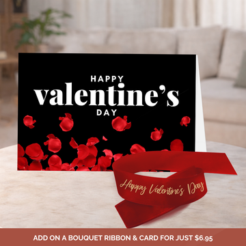 Happy Valentines Ribbon Red & Gold