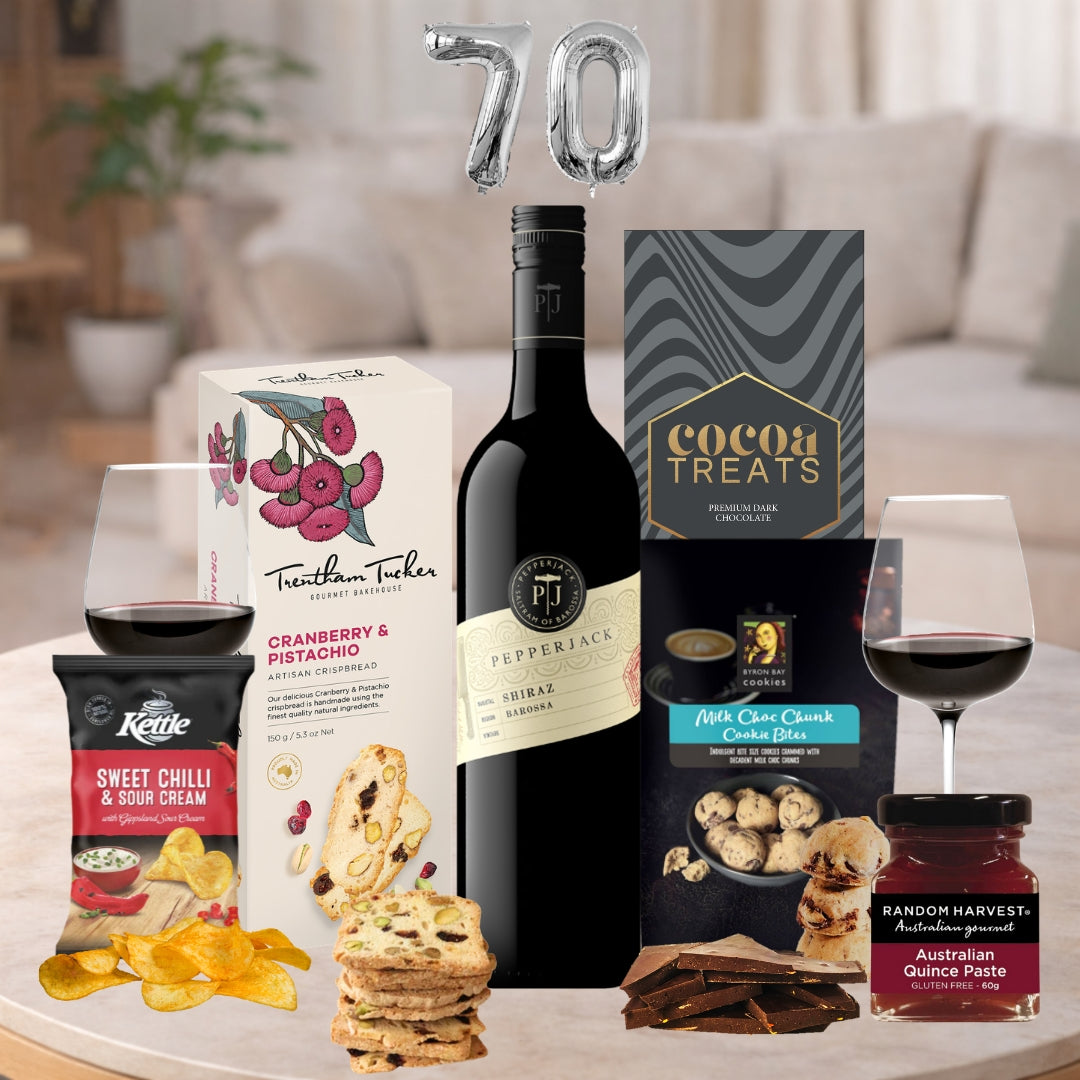 Happy 70th Red Wine Birthday Hamper