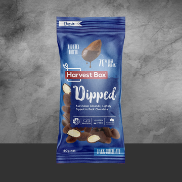 Harvest Box Dipped Classic Dark Choc Almonds 40g