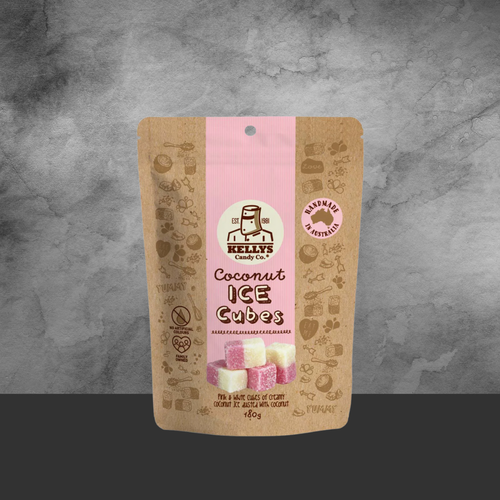 KELLY'S CANDY CO DUSTED COCONUT ICE CUBES 90G