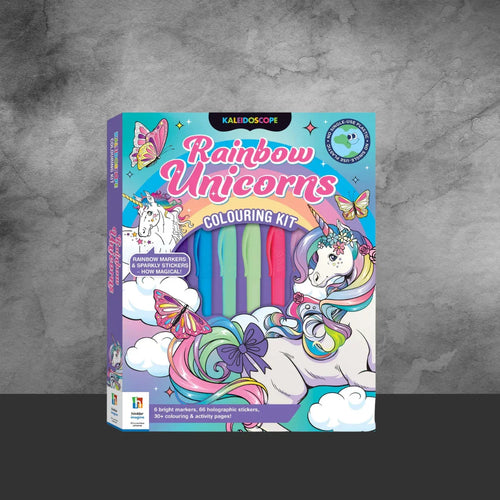 Kaleidoscope Colouring Kit Rainbow Unicorns Book