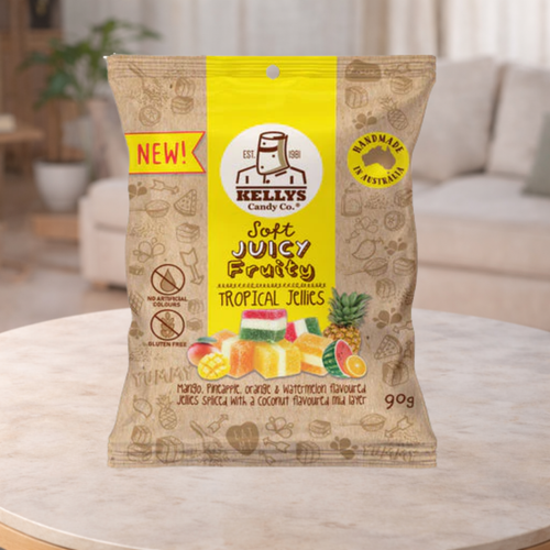 Kelly's Candy Co Juicy Fruity Tropical Jellies 90g