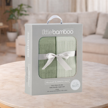 Little Bamboo Cellular Blanket 2pk - Bay Leaf