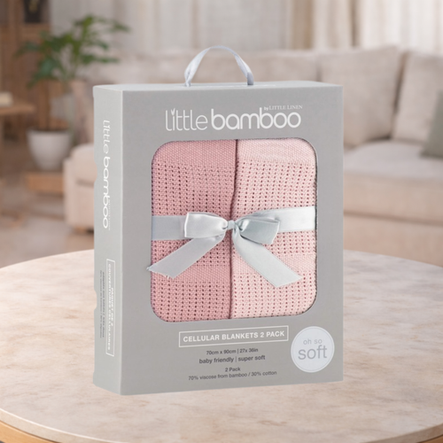 Little Bamboo Cellular Blanket 2pk - Dusty Rose
