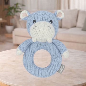 Living Textiles Harry the Hippo Knitted Rattle