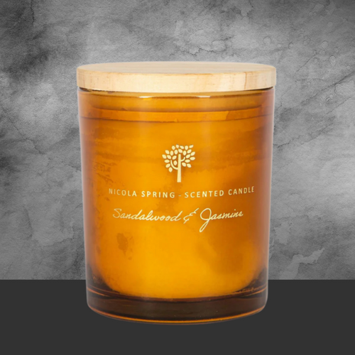 NICOLA SPRING SANDALWOOD & JASMINE SOY WAX CANDLE 130G