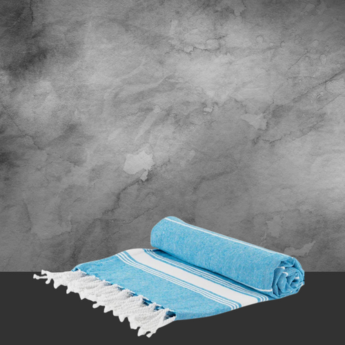 NICOLA SPRINGS Turkish Beach Towel - Light Blue 90 X 170