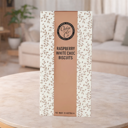 Ogilvie & Co Raspberry & White Choc Biscuits 75g