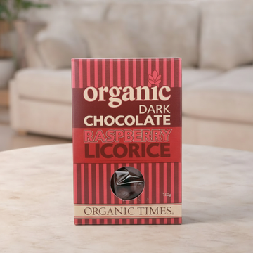 Organic Times Dark Chocolate Raspberry Licorice 150g