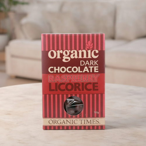 Organic Times Dark Chocolate Raspberry Licorice 150g