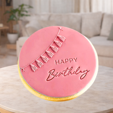 Pink Happy Birthday Handmade Cookie