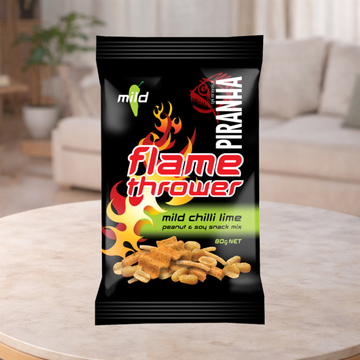 Piranha Flame Thrower Mild Chilli Lime Peanut & Soy Snack Mix 80g