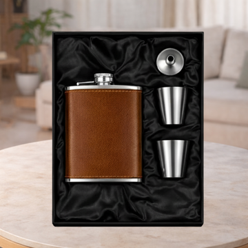Portable Pocket Hip Flask Black Set