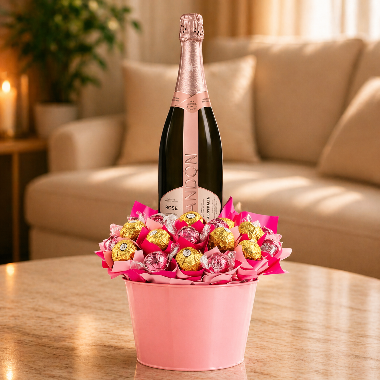 Pretty in Chandon Pink Chocolate Bouquet