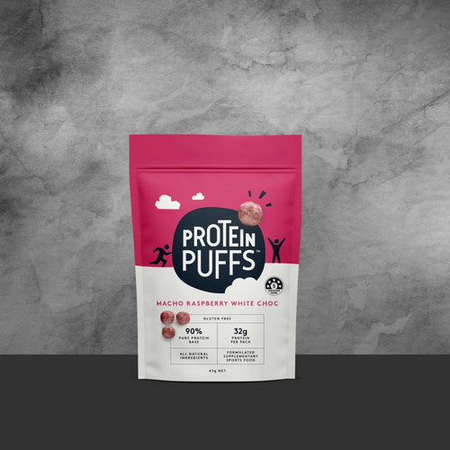 Protein Puffs Macho Raspberry & White Chocolate 43g