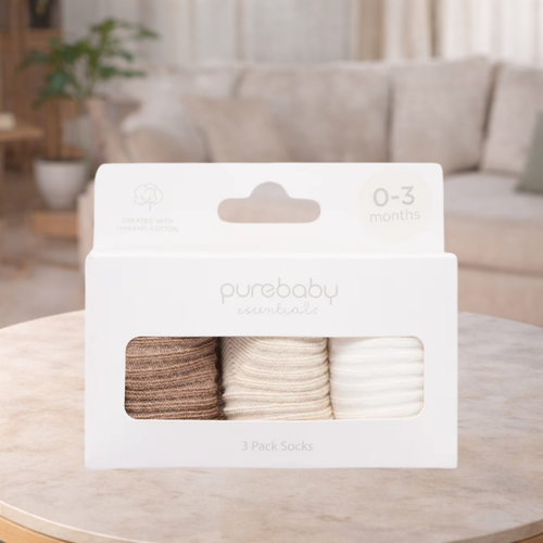 Pure Baby 3 Rib Sock Pack Wheat Pack