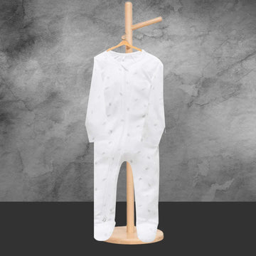 Pure Baby Essentials Pale Grey Leaf Zip Growsuit - Tastebuds
