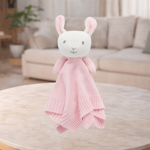 Pure Baby Knitted Bunny Comforter
