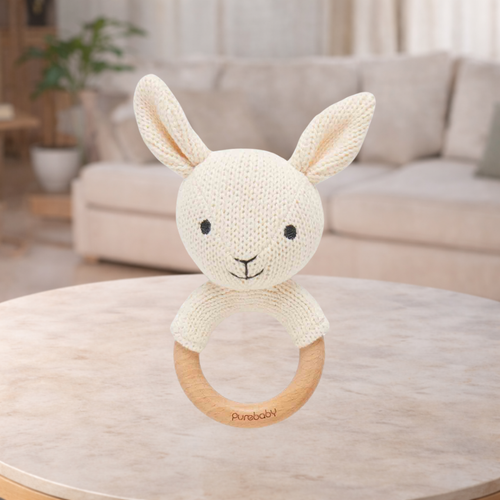 Pure Baby Rabbit Knitted Rattle