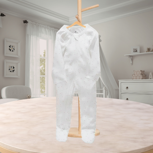 PureBaby 2 Pack Zip Growsuit Pale Pink Girls