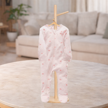 Pure Baby Organic Pink Leaf Growsuit - Sizes 000 or 00