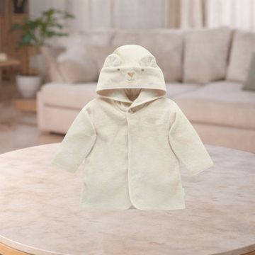 Pure Baby Wheat Melange Bear Hooded Batherobe