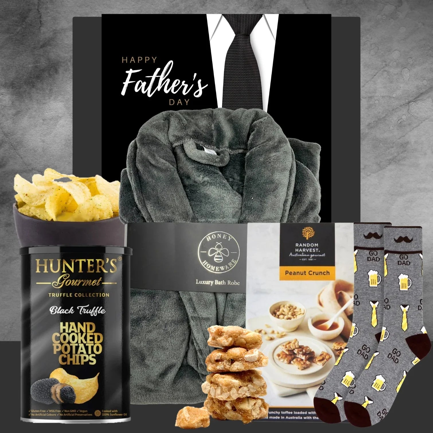 Dad's Snacking in a Luxury Robe Hamper - Tastebuds