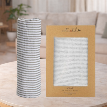 Soft Grey Marl Fine Stripe Wrap