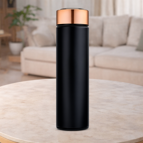 Stainless Steel Cylinder Travel Bottle Black