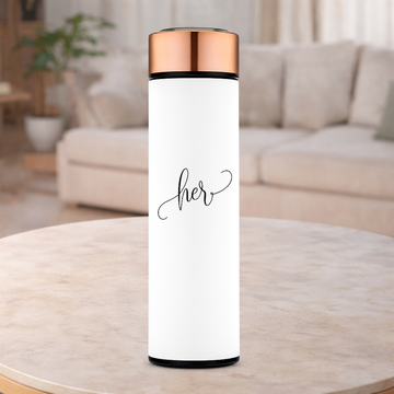 Stainless Steel Cylinder Travel Bottle White - Mrs Contemporary Vertical