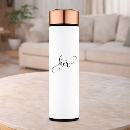 Stainless Steel Cylinder Travel Bottle White - Mrs Contemporary Vertical