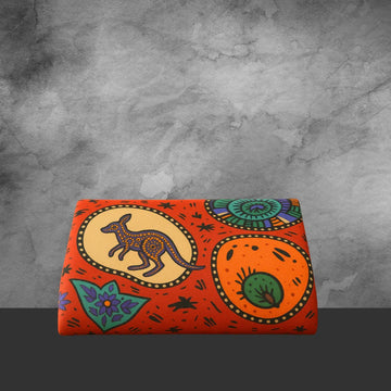 Jacaru Kangaroo Ground Aboriginal Design Cotton Scarf - Tastebuds