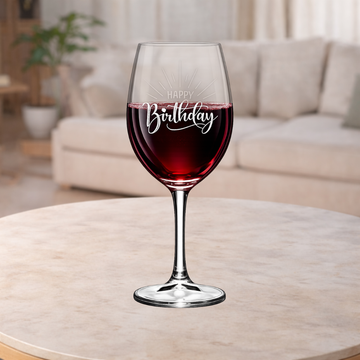 Happy Birthday Engraved Wine Glass