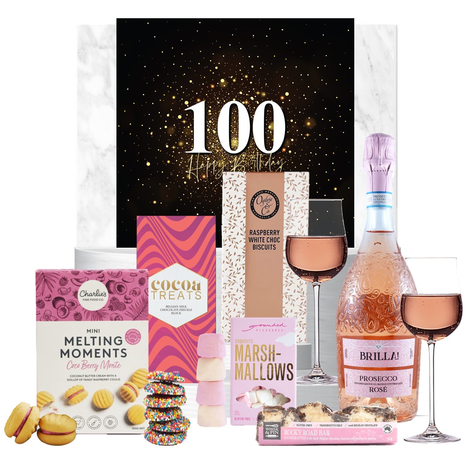 100th Birthdays & Pink Sparkling Hamper - Tastebuds