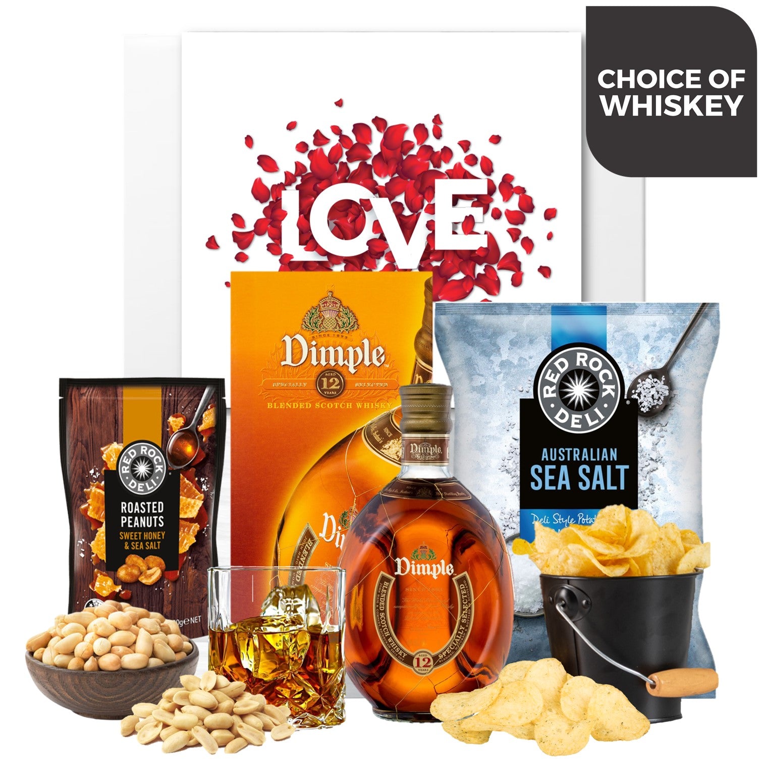 Cupids Whisky Choice and Snack Hamper