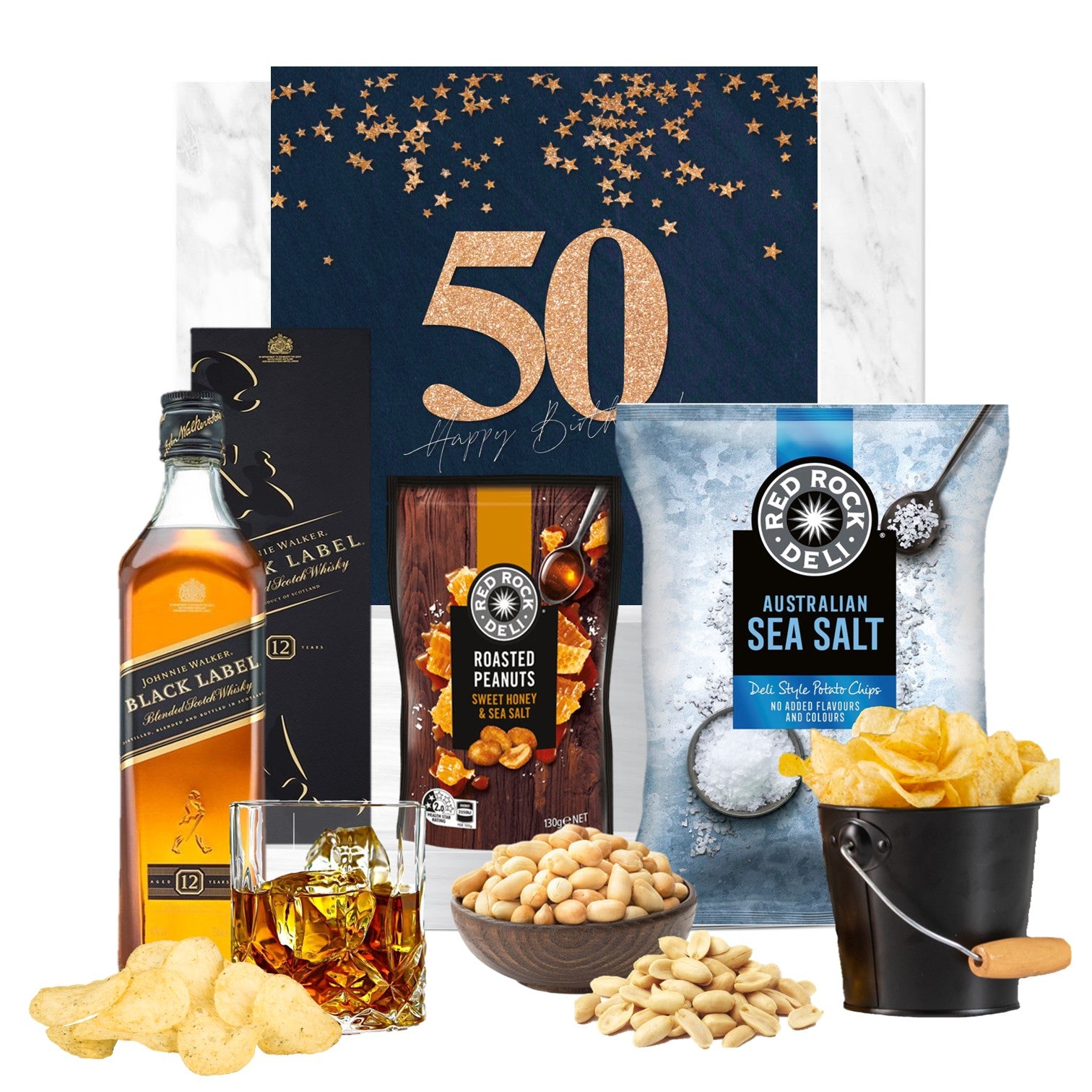 50th Birthdays & Whisky Choice and Snack Hamper