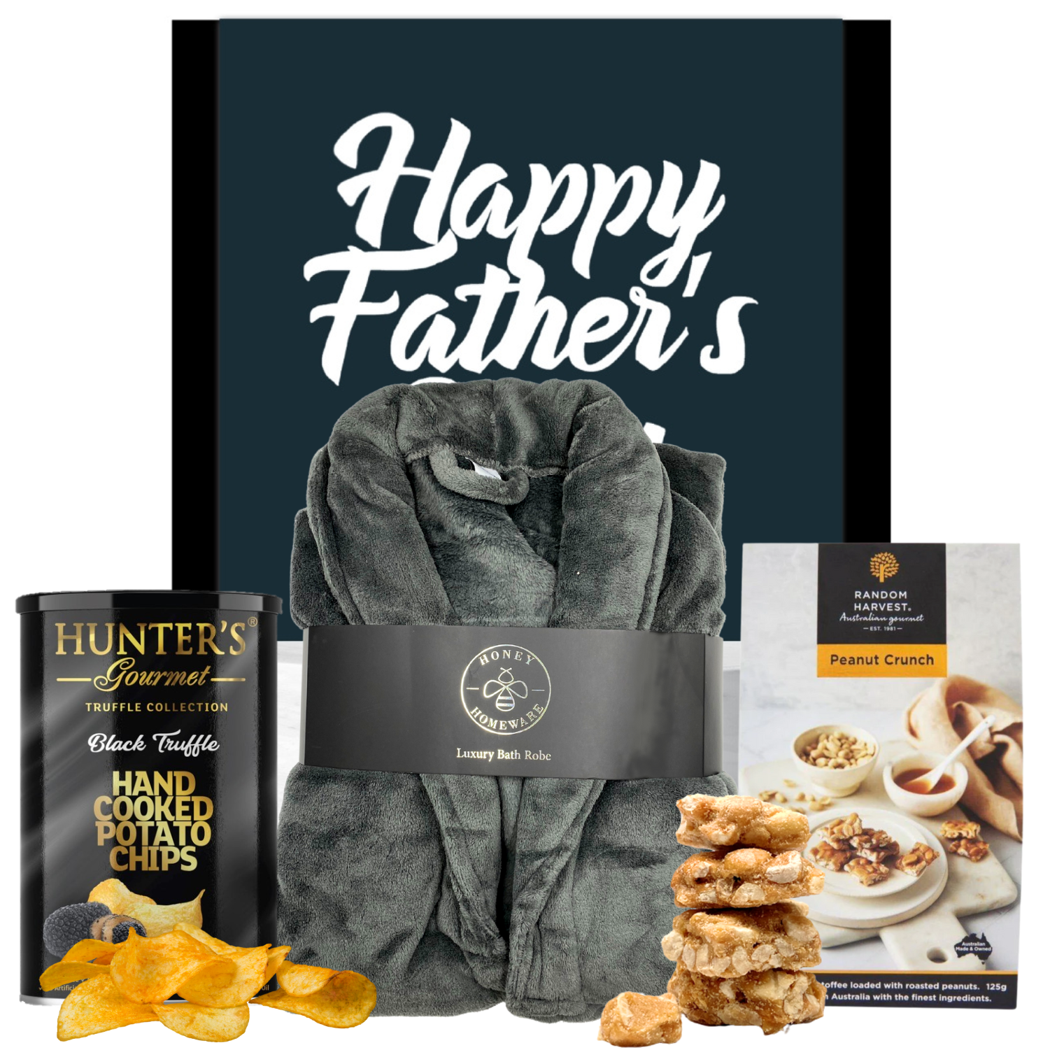 Dad's Snacking in a Luxury Robe Hamper - Tastebuds