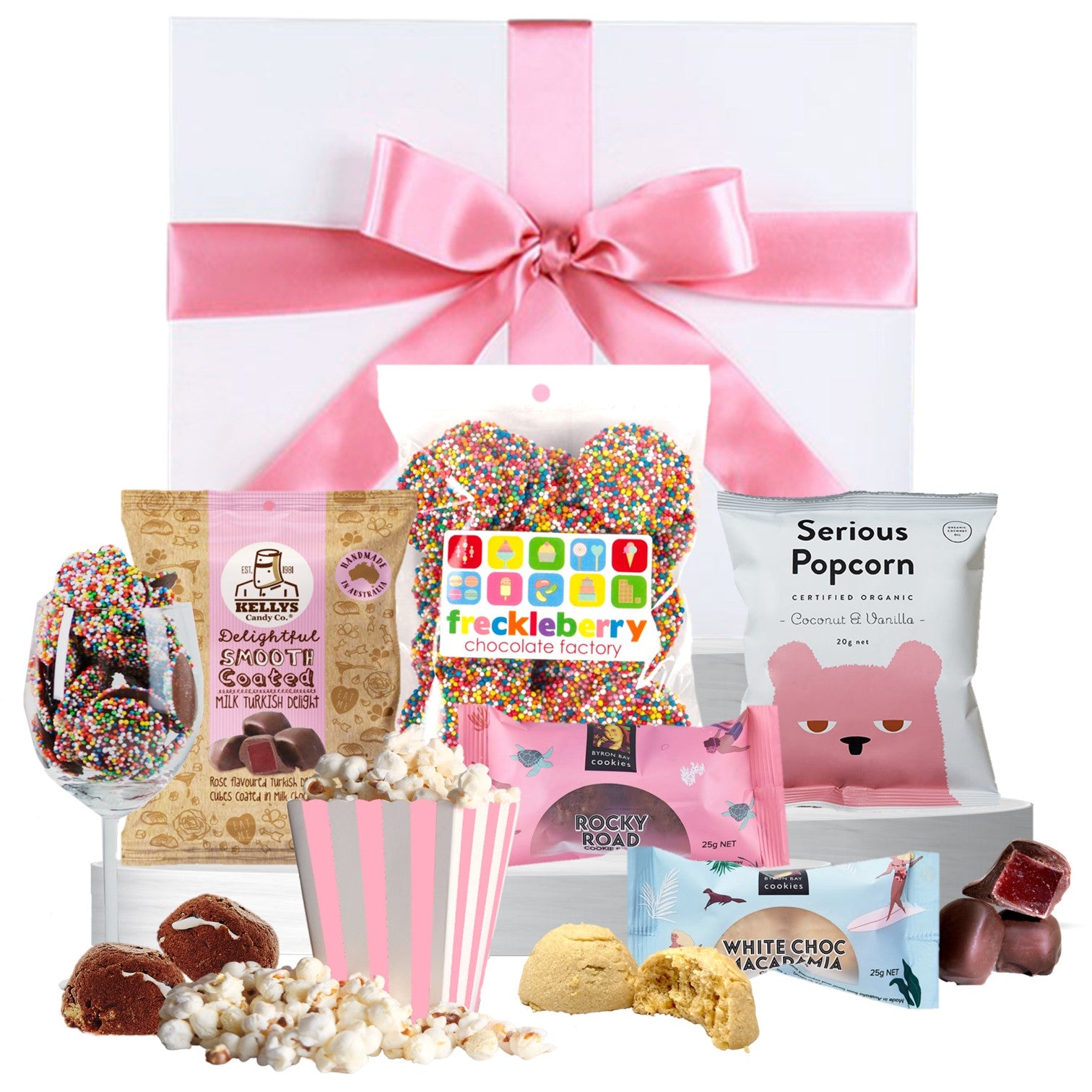 Pink Popcorn Goodie Box