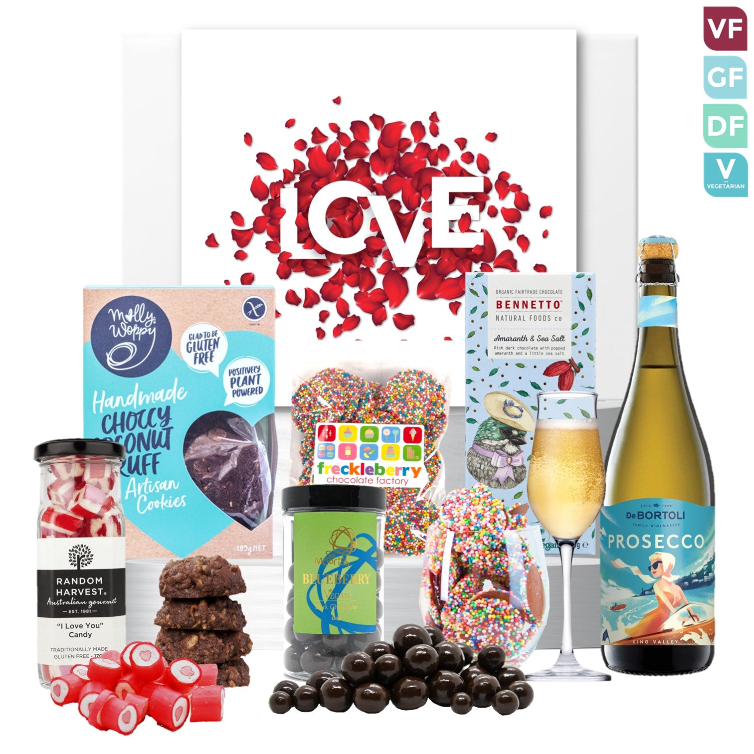 Vegan & Gluten Free Valentine's with Prosecco Hamper - Tastebuds