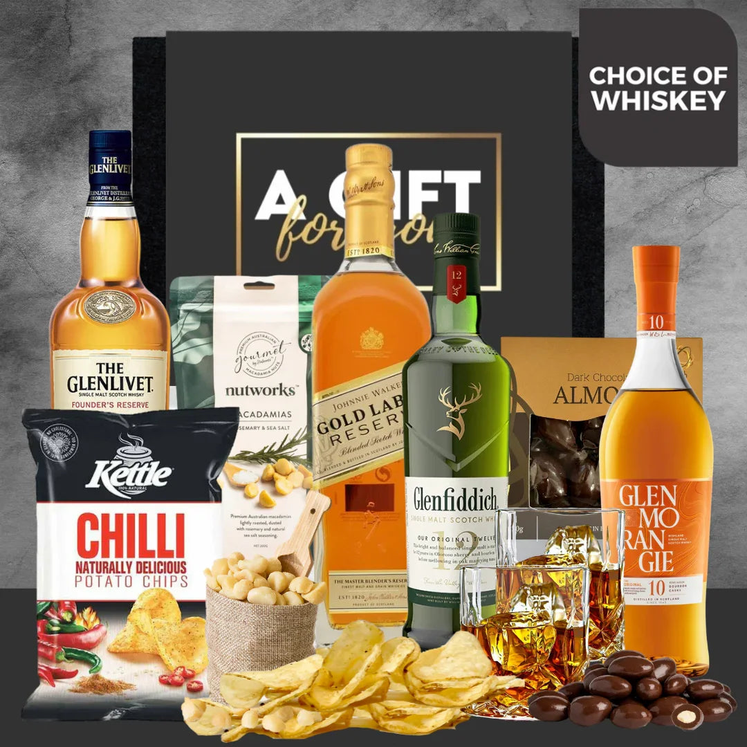 Premium whiskey Gift Basket for Men - Tastebuds