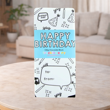 Freckleberry Happy Birthday Chocolate Block 100g