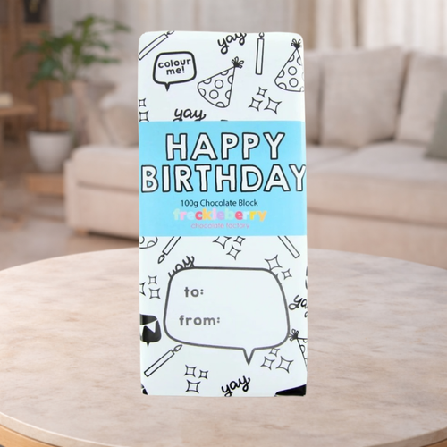 Freckleberry Happy Birthday Chocolate Block 100g
