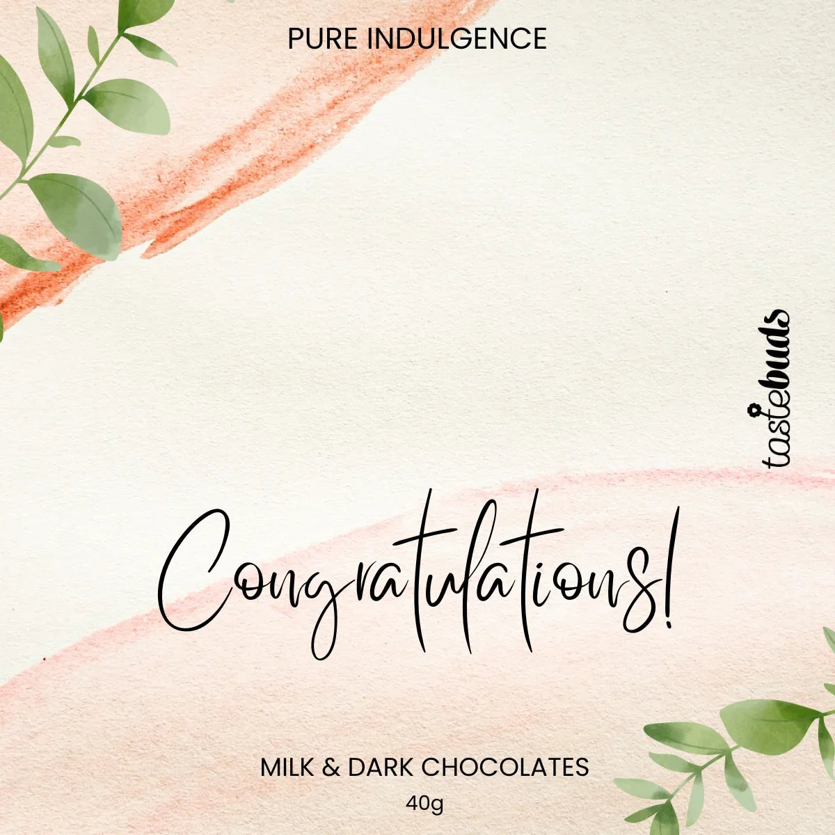 Congratulations Chocolate Label - Tastebuds