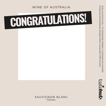 Congratulations Sauvignon Wine Label - Tastebuds